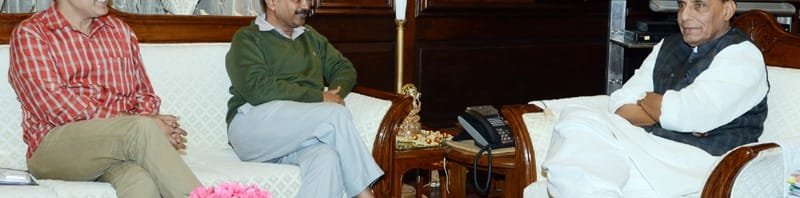The Chief Minister of Delhi, Shri Arvind Kejriwal calling on the Union Home Minister,...