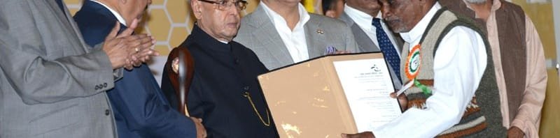 The President, Shri Pranab Mukherjee presented the 8th National Biennial Award for..