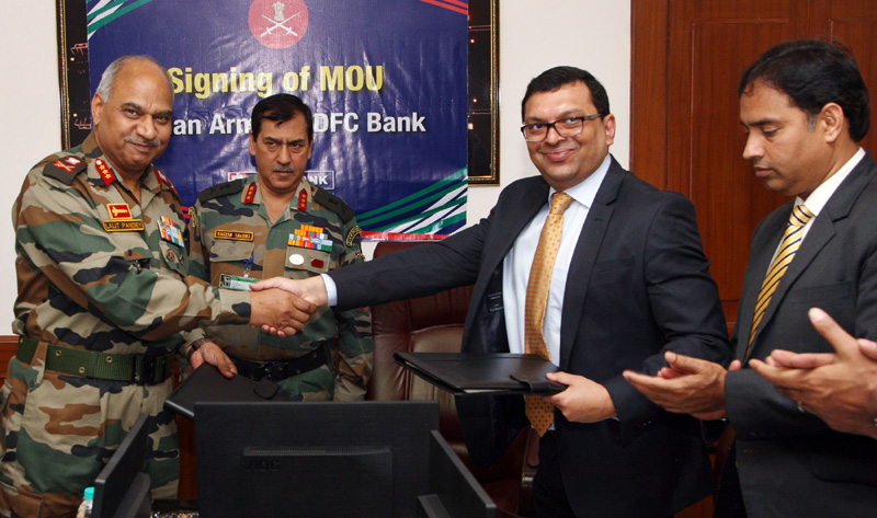 A Memorandum of Understanding (MoU) was signed between the Indian Army and HDFC Bank...