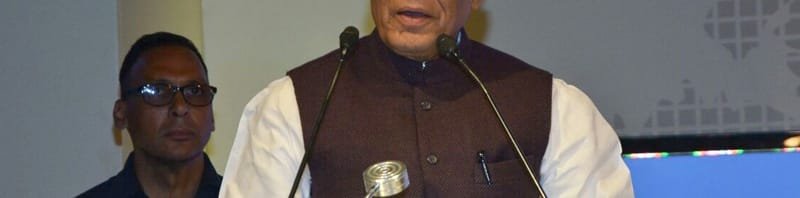 The Union Home Minister, Shri Rajnath Singh addressing the inaugural session of ..