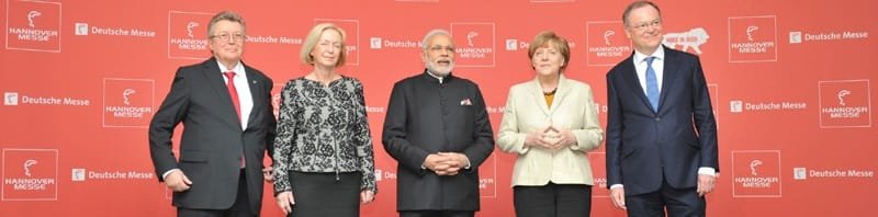 The Prime Minister, Shri Narendra Modi, the German Chancellor, Ms. Angela Merkel ..