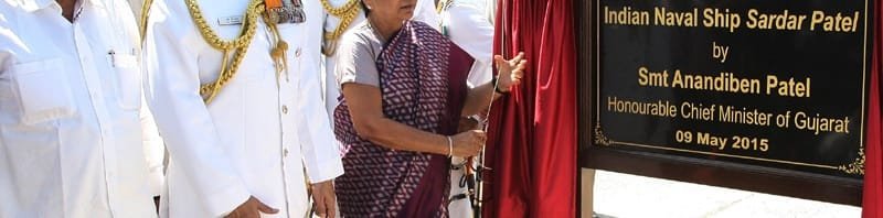 The Chief Minister of Gujarat, Smt. Anandiben Patel unveiling the plaque to inaugurate ..