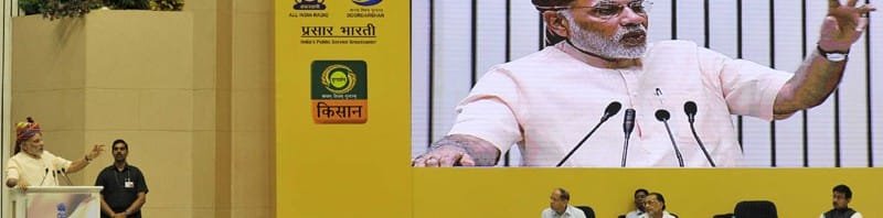 The Prime Minister, Shri Narendra Modi addressing at the launching ceremony of DD Kisan Channel, in New Delhi