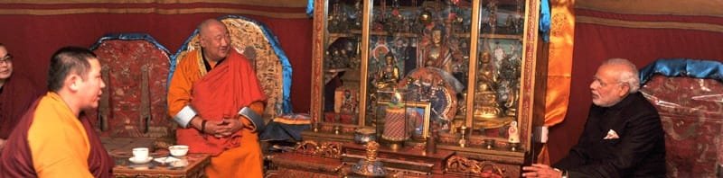 The Prime Minister, Shri Narendra Modi visiting the Gandan Monastery, in Mongolia