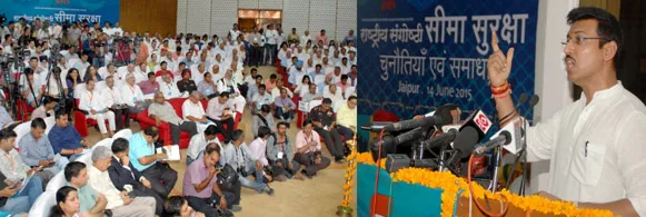 The Minister of State for Information & Broadcasting, Col. Rajyavardhan Singh Rathore addressing..