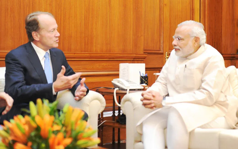 The Chairman, CISCO, Mr. John Chambers calls on the Prime Minister, Shri Narendra Modi,..
