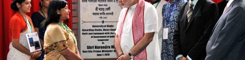 The Prime Minister, Shri Narendra Modi at unveiling of Plaques for Grant-in-Aid ..