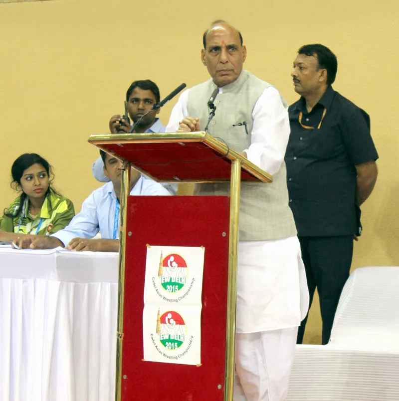 The Union Home Minister, Shri Rajnath Singh addressing at the inauguration of..