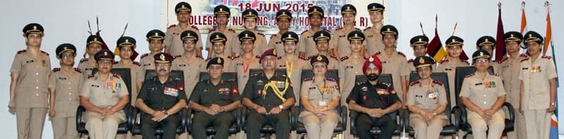 The newly commissioned nursing officers of the Military Nursing Service with the..