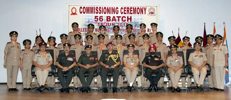 The newly commissioned nursing officers of the Military Nursing Service with the..