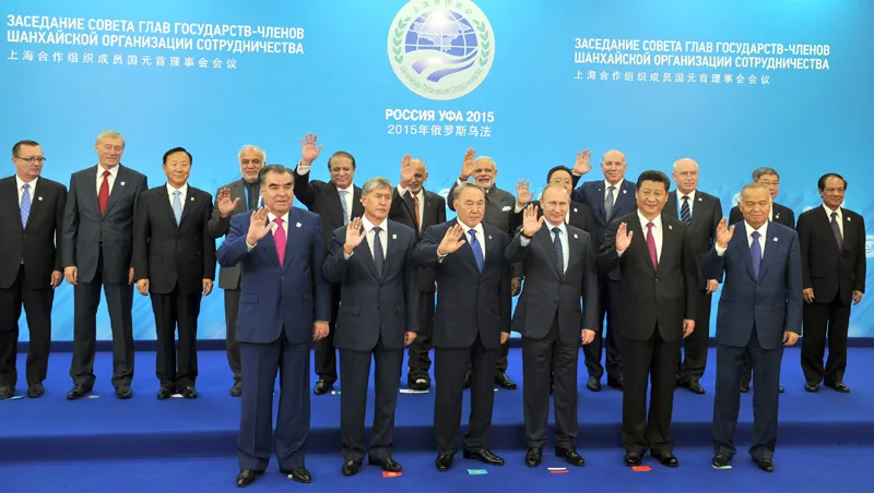 The Prime Minister, Shri Narendra Modi in the SCO family photographs, in Ufa, Russia