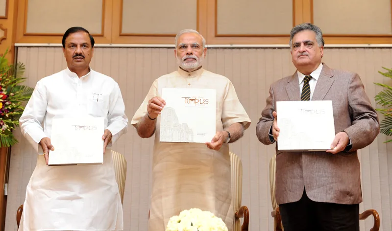 The Prime Minister, Shri Narendra Modi releasing a book “Early Hindu Temples of ..
