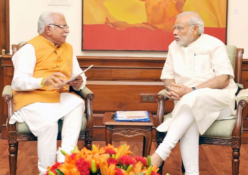 The Chief Minister of Haryana, Shri Manohar Lal Khattar calls on the Prime Minister, ..