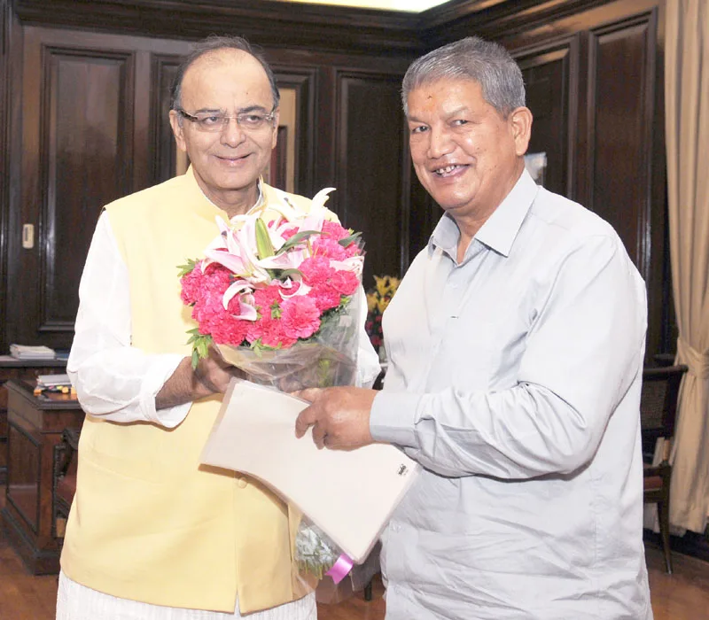 The Chief Minister of Uttarakhand, Shri Harish Rawat meeting the Union Minister..