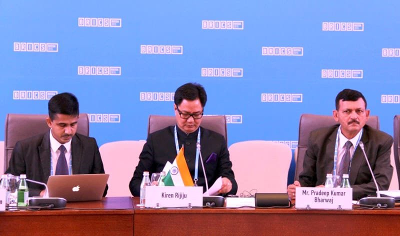 The Minister of State for Home Affairs, Shri Kiren Rijiju addressing at the First Ministerial Meeting ..