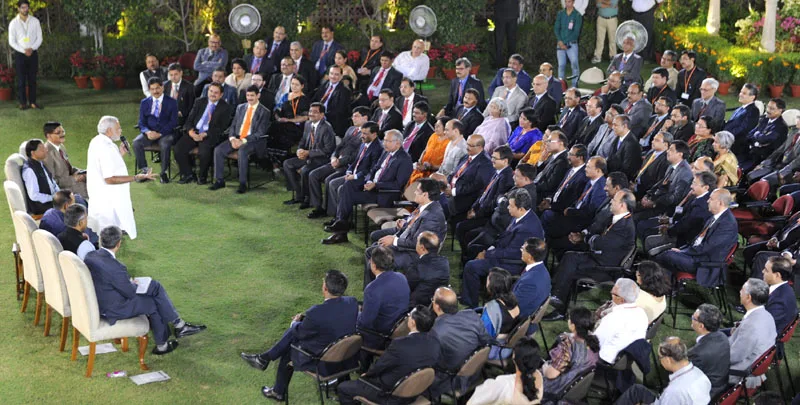 The Prime Minister, Shri Narendra Modi in an informal interaction with IAS officers..