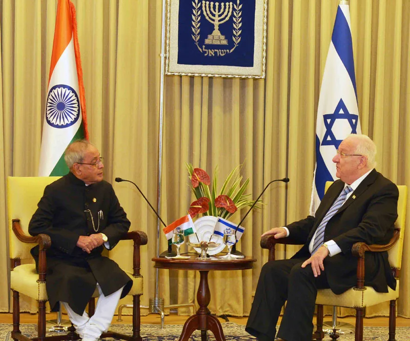 The President, Shri Pranab Mukherjee meeting the President of Israel, Mr. Reuven ..