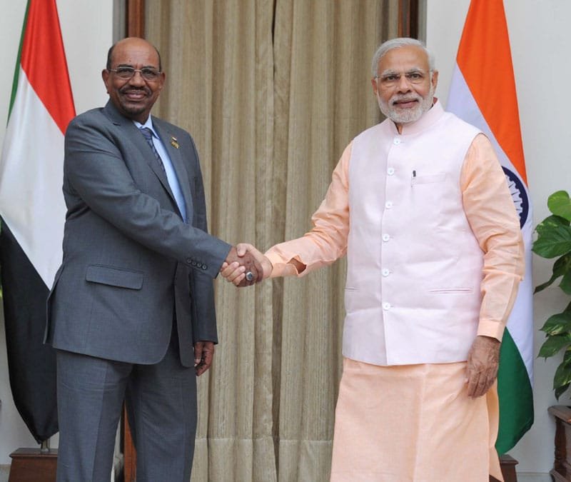 The Prime Minister, Shri Narendra Modi meeting the President of Sudan, Mr. Omar al-Bashir, ..