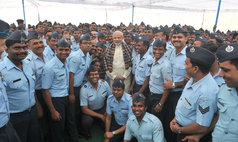 The Prime Minister, Shri Narendra Modi at Halwara Airforce Station, in Punjab