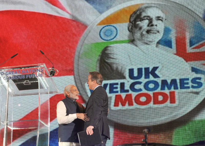 The Prime Minister, Shri Narendra Modi and the Prime Minister of United Kingdom (UK), Mr. David ..