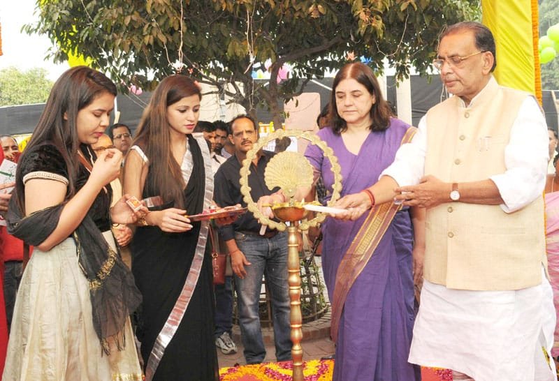 The Union Minister for Women and Child Development, Smt. Maneka Sanjay Gandhi..