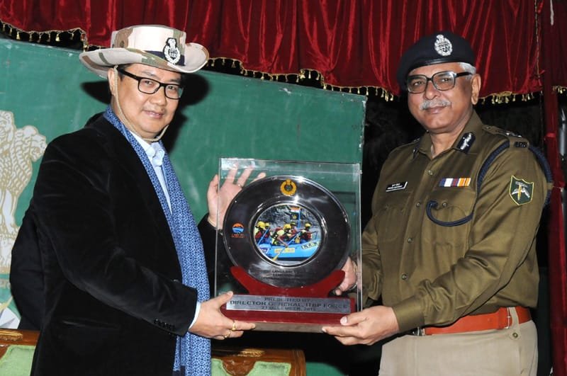 The Director General (DG), ITBP, Shri Krishna Chaudhary presenting the memento to..