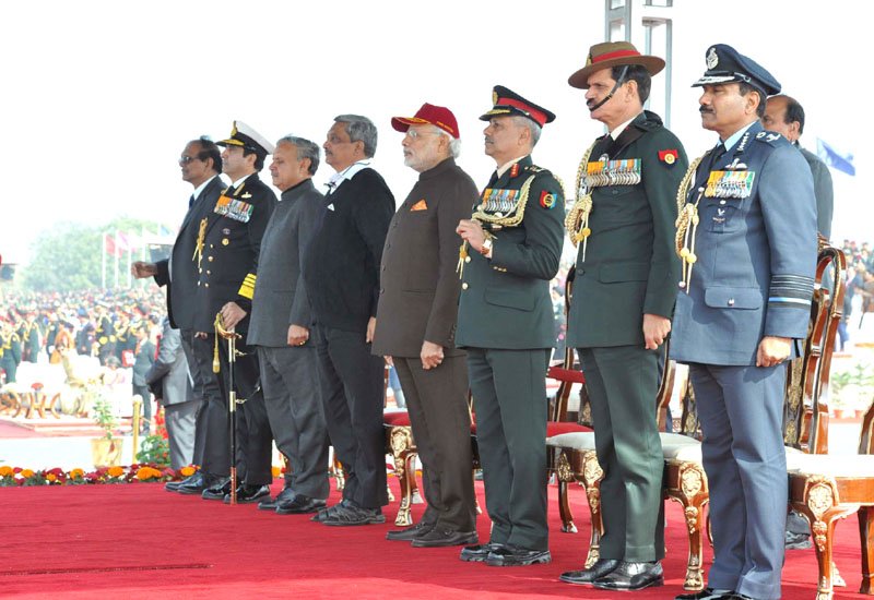 The Prime Minister, Shri Narendra Modi, the Union Minister for Defence, Shri Manohar Parrikar, ..