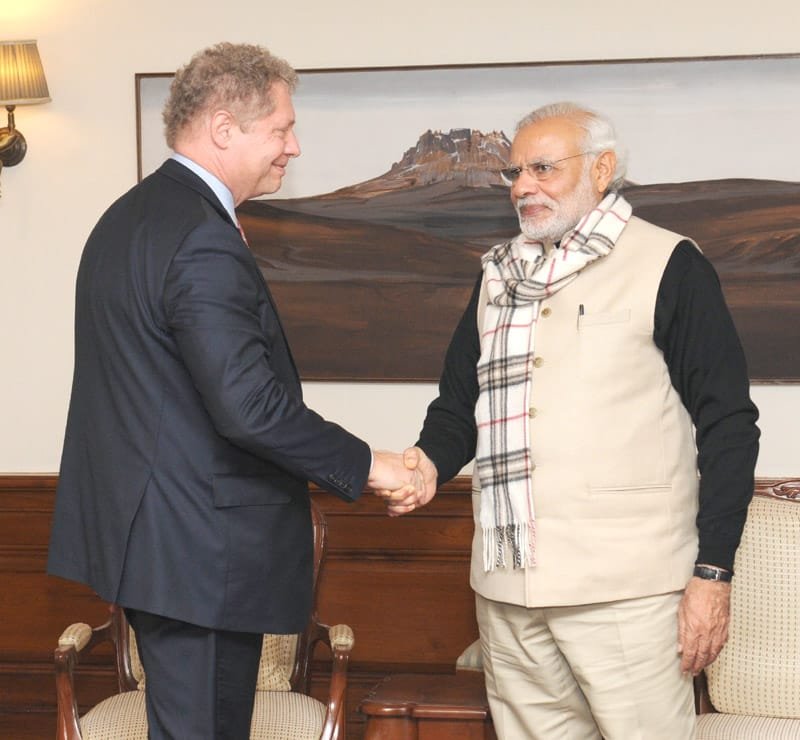 Dr. Seth Berkley, CEO of Gavi, the Vaccine Alliance, calls on the Prime Minister, Shri Narendra Modi..