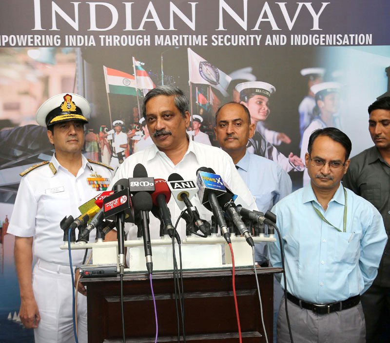 The Union Minister for Defence, Shri Manohar Parrikar interacting with the media, ..