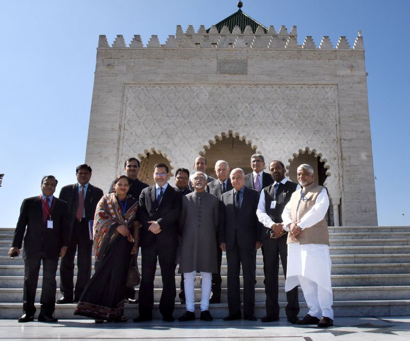 The Vice President, Shri M. Hamid Ansari at the Mausoleum of Mohammed V, in Rabat, Morocco