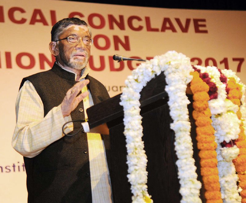 The Minister of State for Finance, Shri Santosh Kumar Gangwar addressing ..