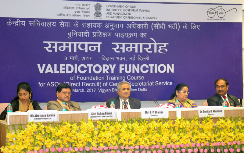 The Secretary DoPT Shri B P Sharma At The Valedictory Function Of Foundation