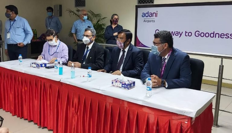 The Airports Authority of India hands over the Lucknow airport to the Adani group on lease.