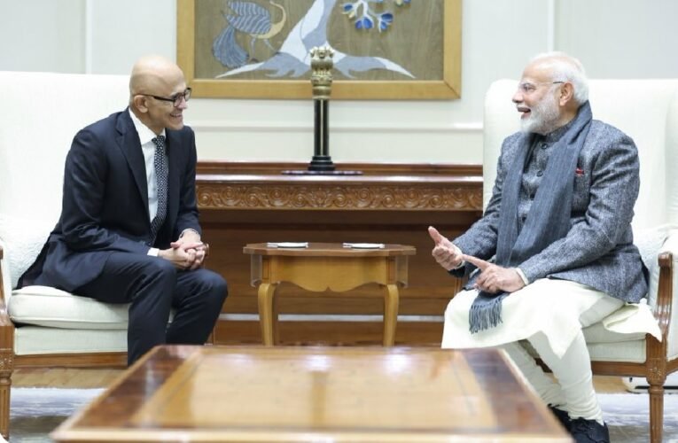 Chairman and CEO of Microsoft, Satya Nadella meets Prime Minister, Shri Narendra Modi
